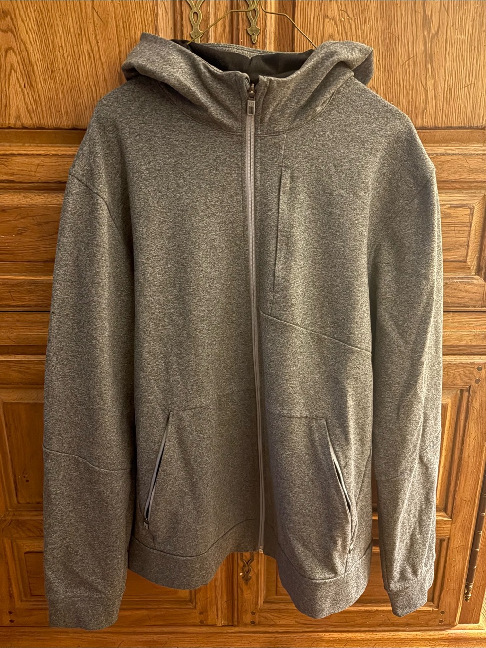 lululemon athletica Men's Heather Grey Zip-Up Hoodie